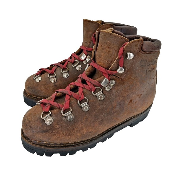 Vintage Galibier Peuterey Boots Mens 6.5 Womens 8.5 Brown Leather Hiking France